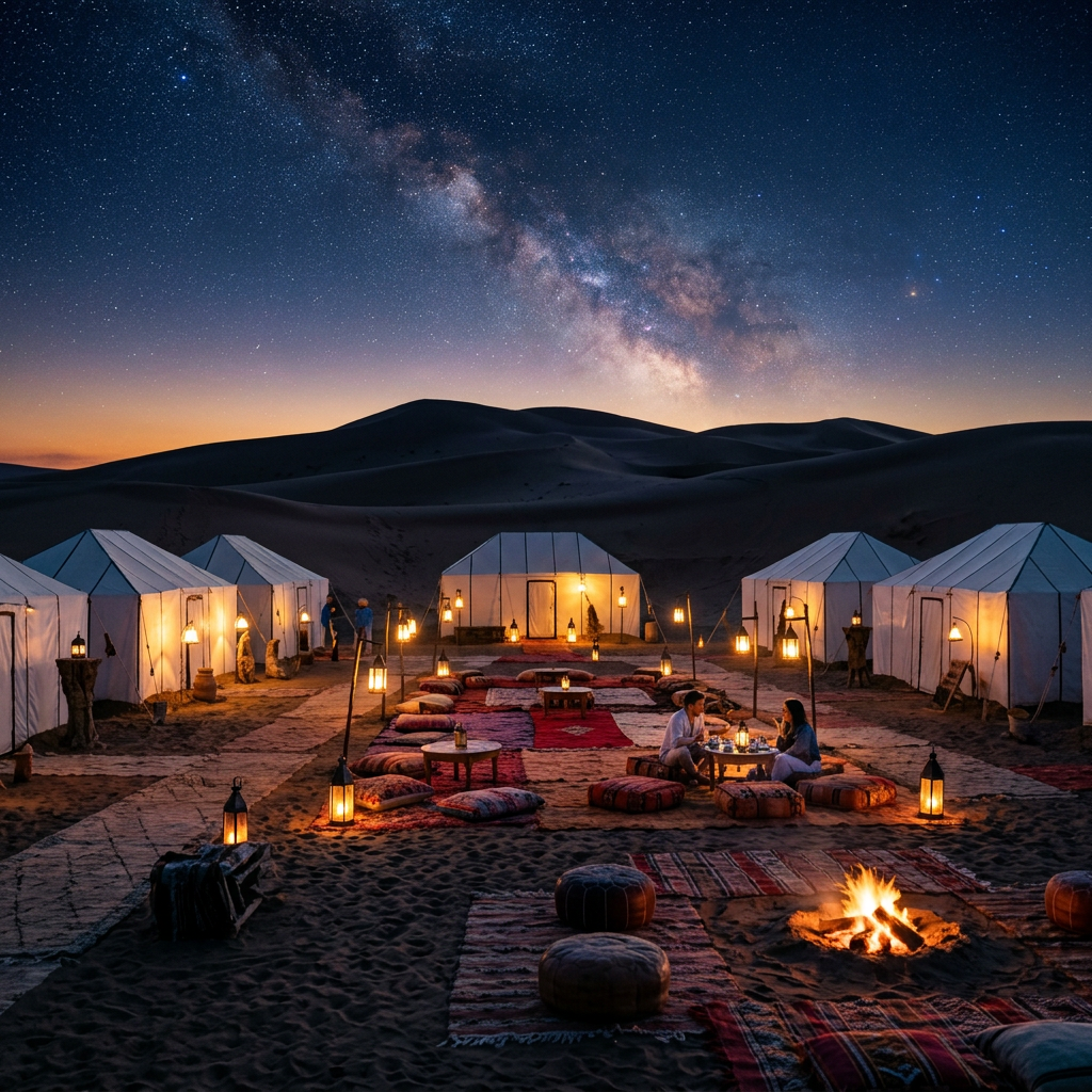 Sahara desert dunes at golden hour — Moroccoracinetazra expedition